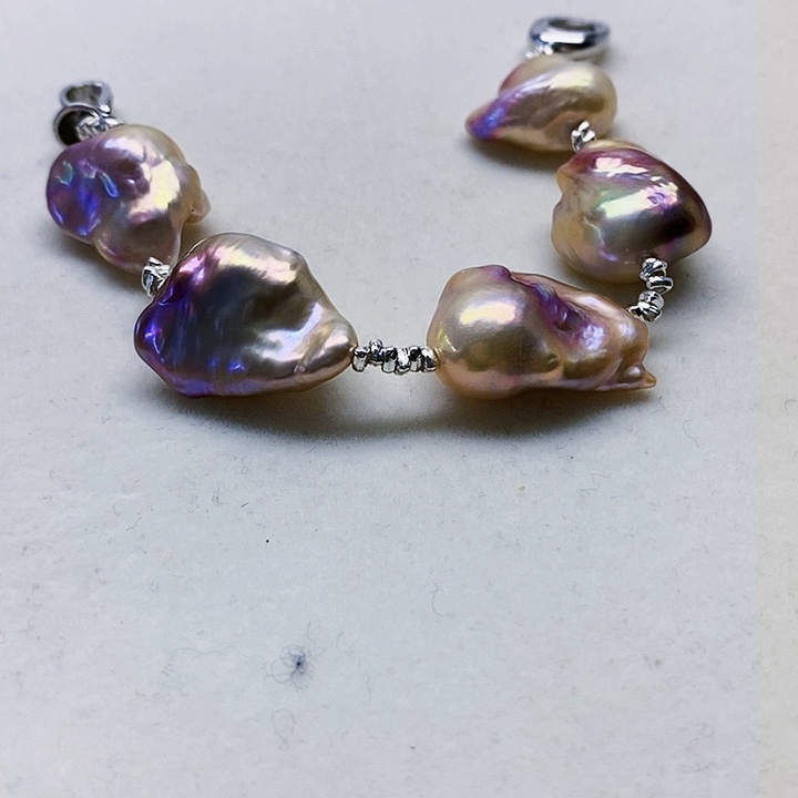 银S925镶嵌耳饰淡水珍珠