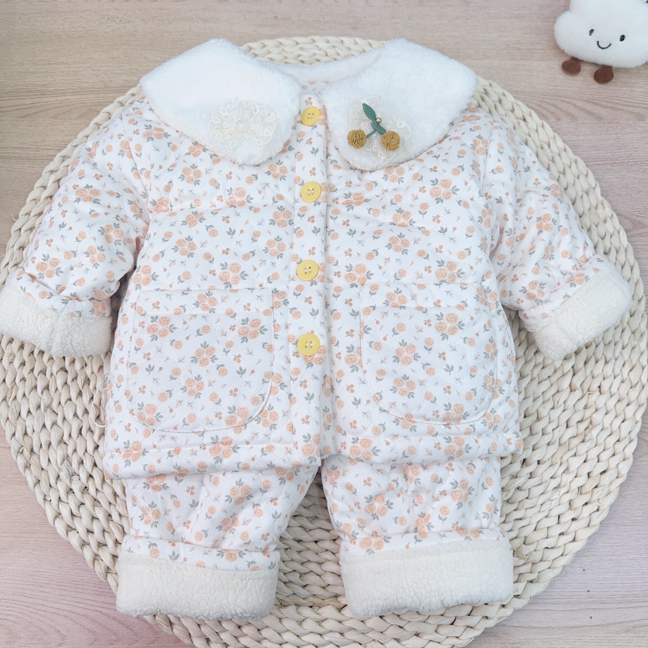 1-4岁婴小童冬季加棉加绒300克家居服
