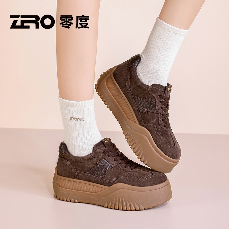 ZRO/零度女鞋秋冬季厚底增高德训鞋复古百搭时尚休闲运动板鞋