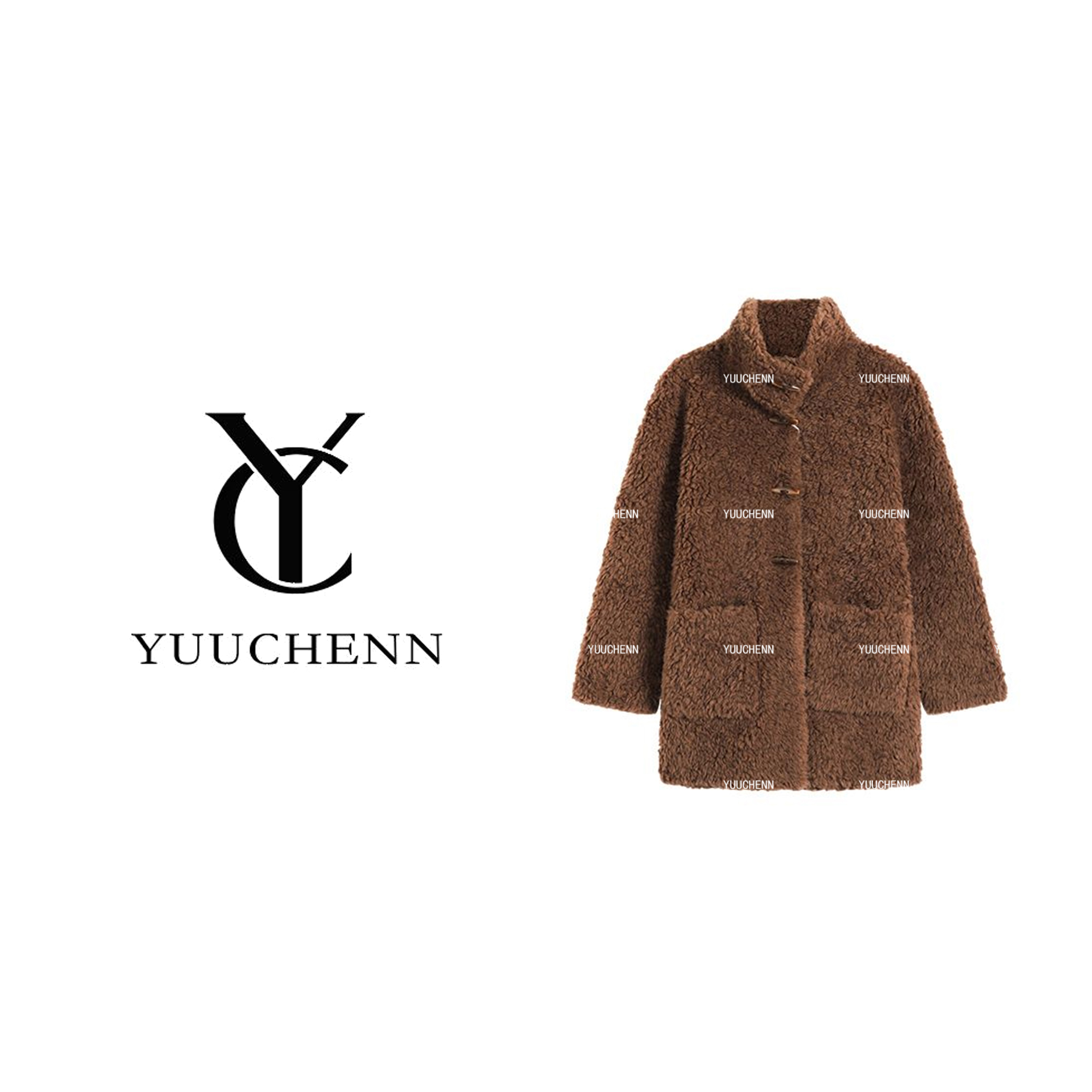 YUUCHENN秋季绵羊毛花插肩袖女士衬衫外套宽松户外23C30376