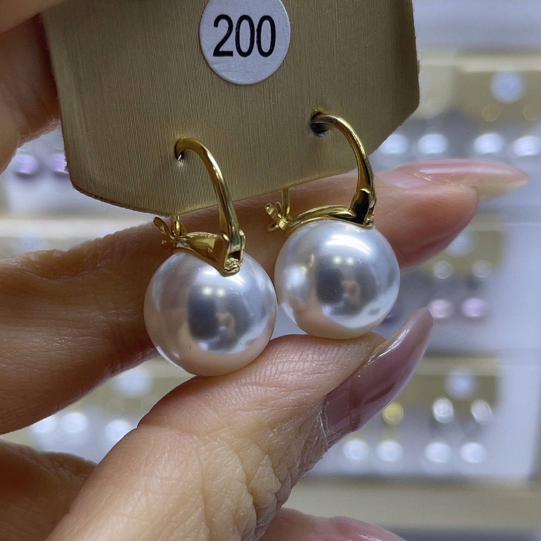 银S925镶嵌淡水珍珠耳饰