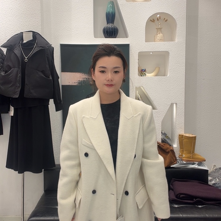 双面羊绒大衣收腰款