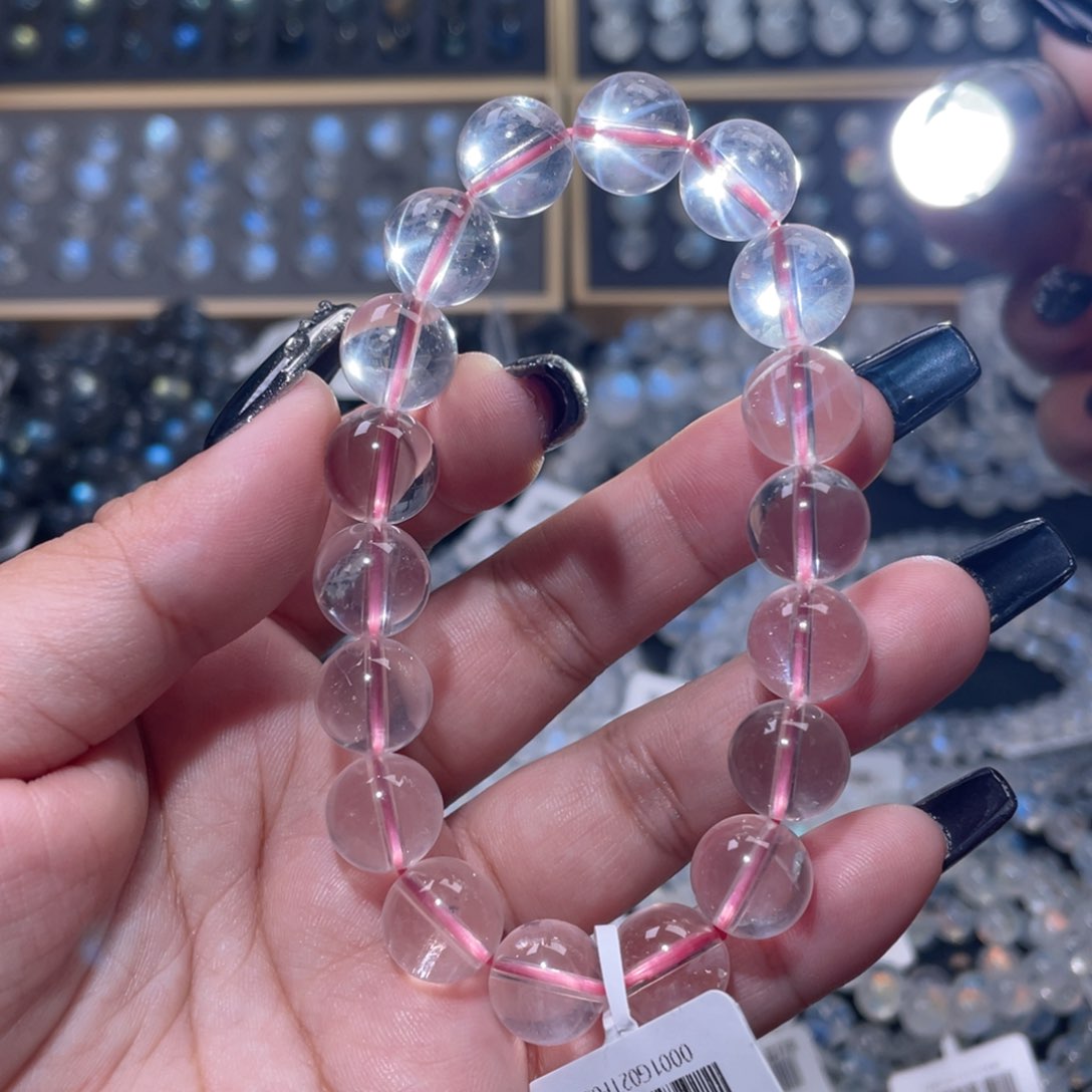 水晶手链未镶嵌星光粉晶手链11.5mm