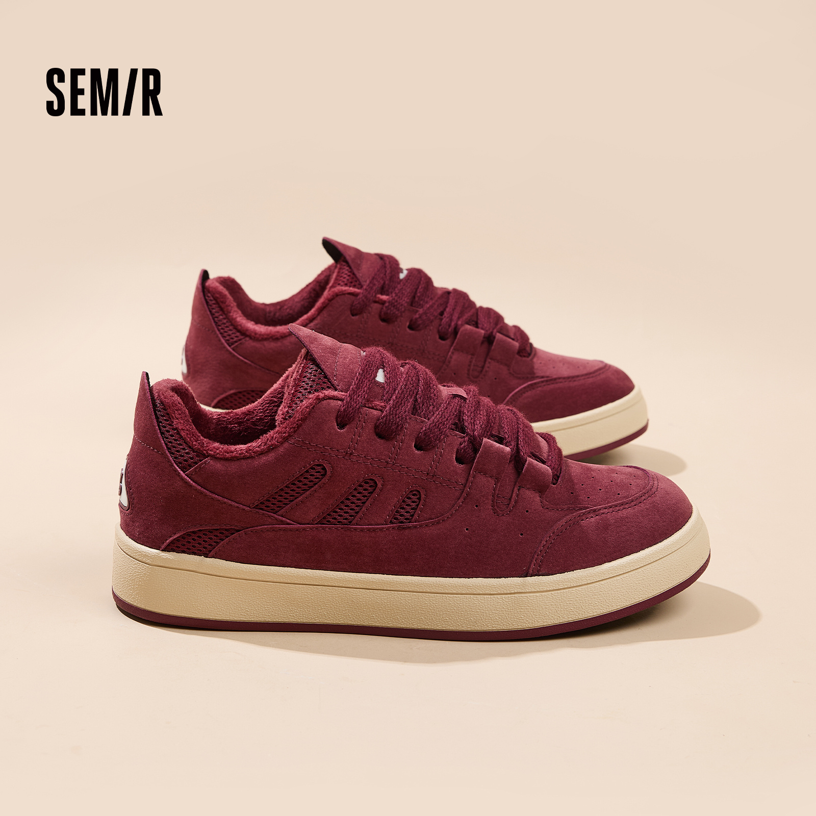 SEMIR男鞋板鞋秋冬新款男生厚底百搭休闲运动潮鞋子加绒低帮