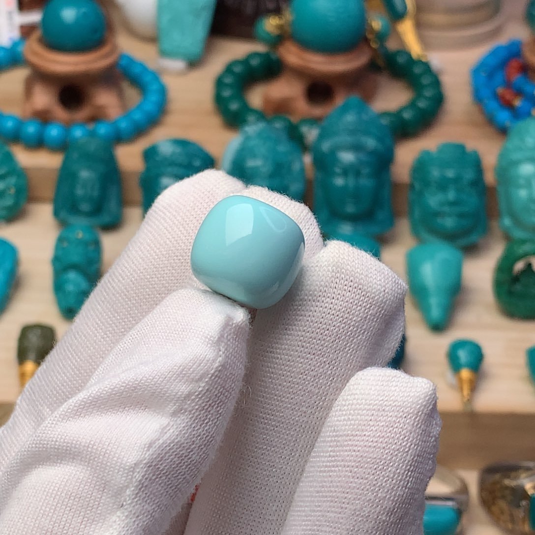绿松石珠宝奇石未镶嵌14.5mm