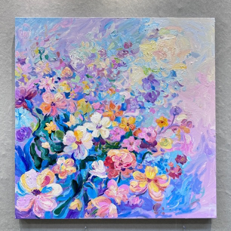 法式多巴胺鸢尾花抽象花卉客厅卧室玄关高级感装饰画