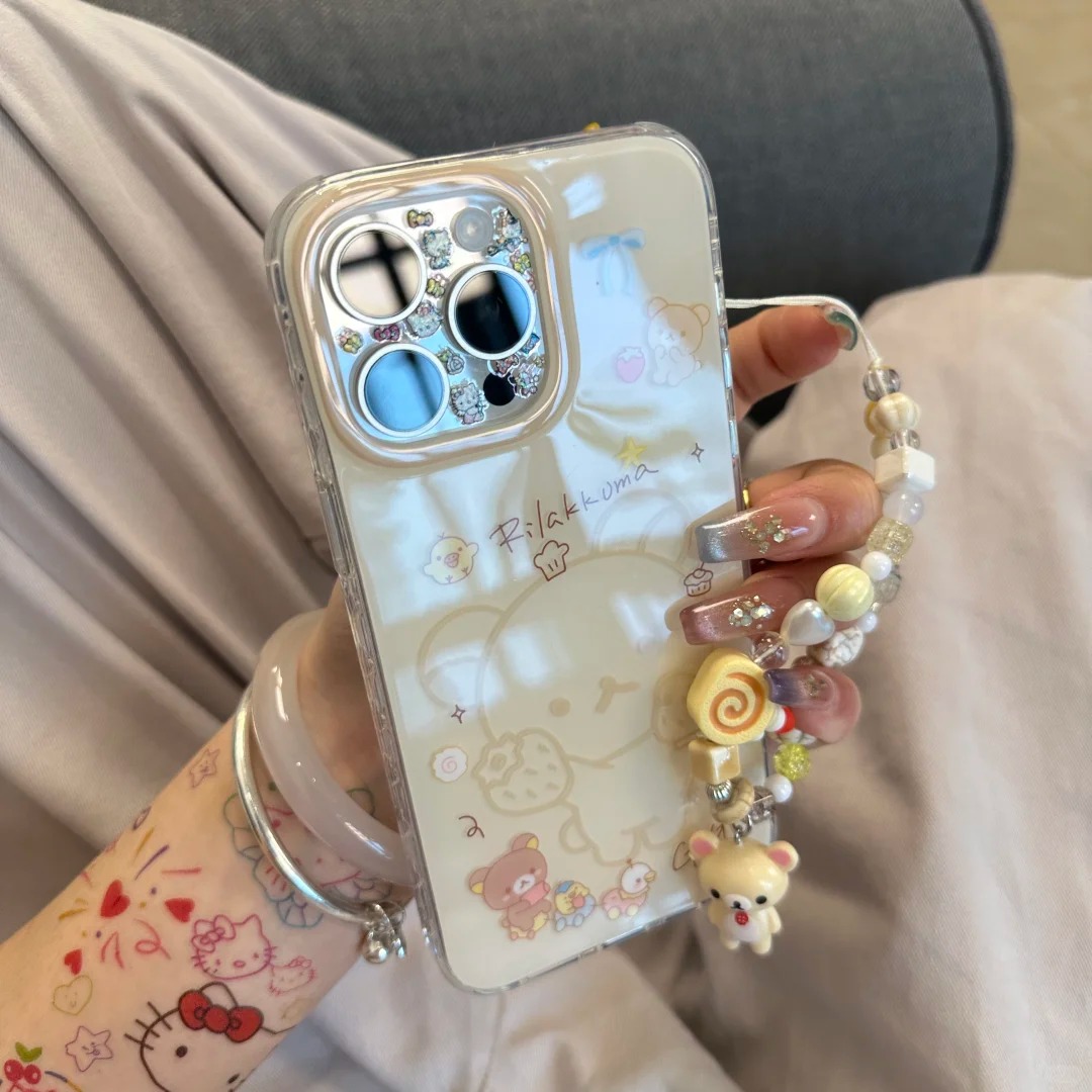 草莓轻松熊适用苹果17promax手机壳VIVO华为OPPO小米17一加新款女