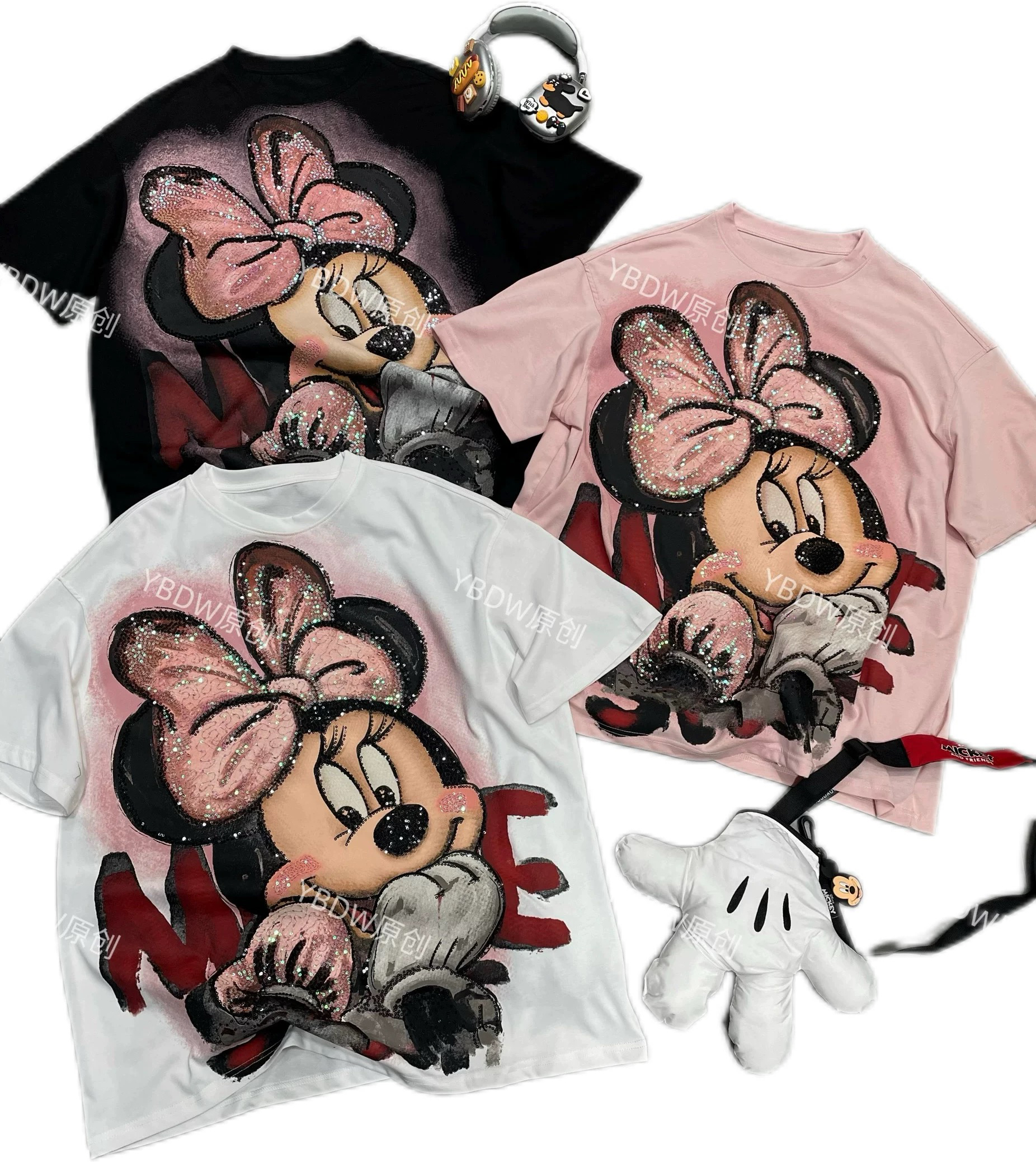 女装短袖时尚休闲百搭夏季半袖女孩宽松潮流印花圆领