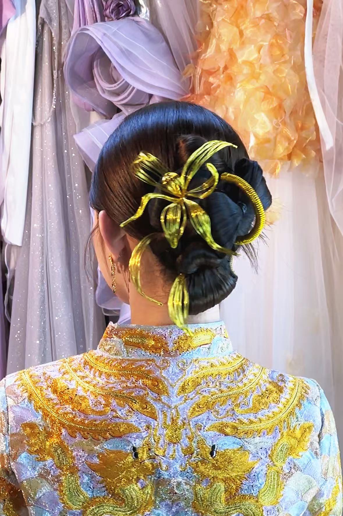 金色新娘头饰芭蕾风复古头饰晨袍造型头饰0187