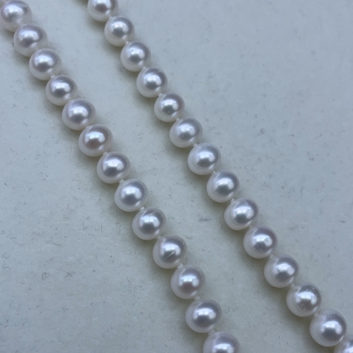 淡水珍珠颈饰银S925镶嵌➕7.8冷白