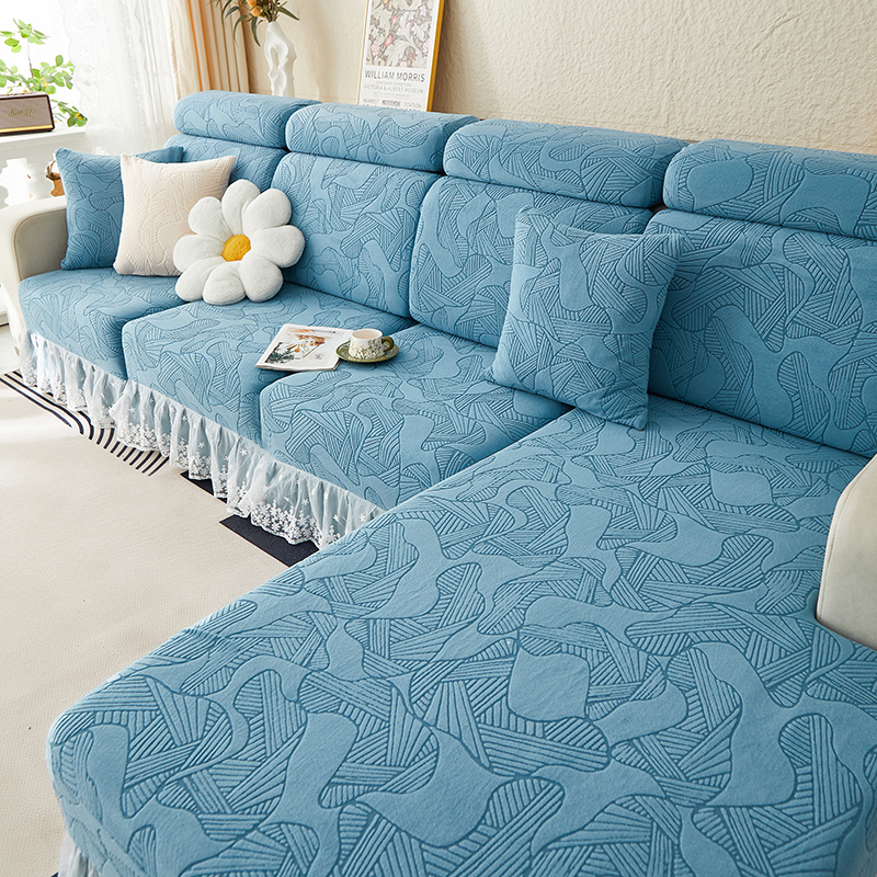 长卿双层裙边万能弹力套罩全包防猫抓四季沙发垫防滑沙发套罩