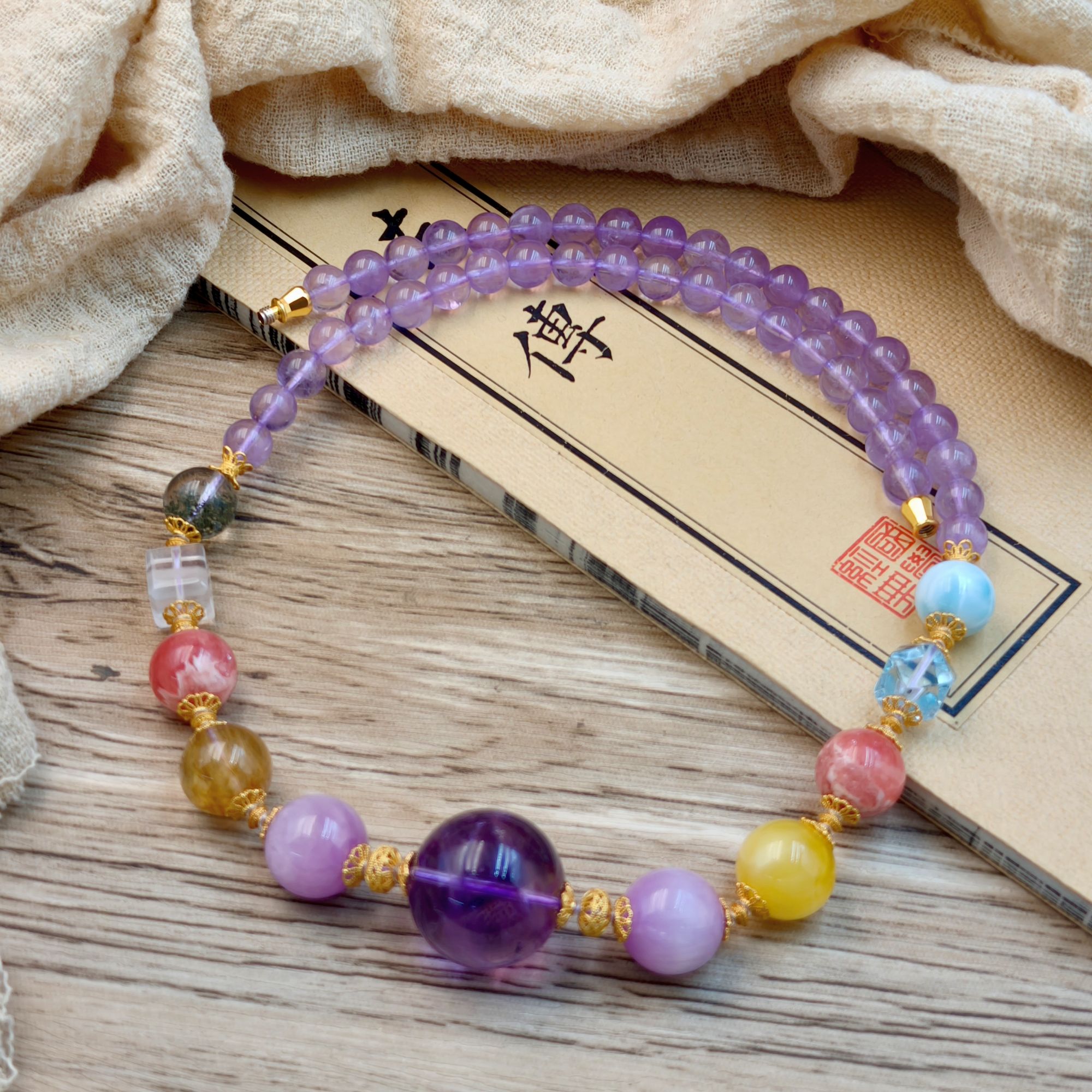 【晟伊】九紫照M 凤凰天脉多宝配比项链+名+日期+地址