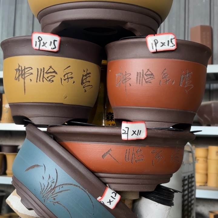 紫砂花盆100-6。         