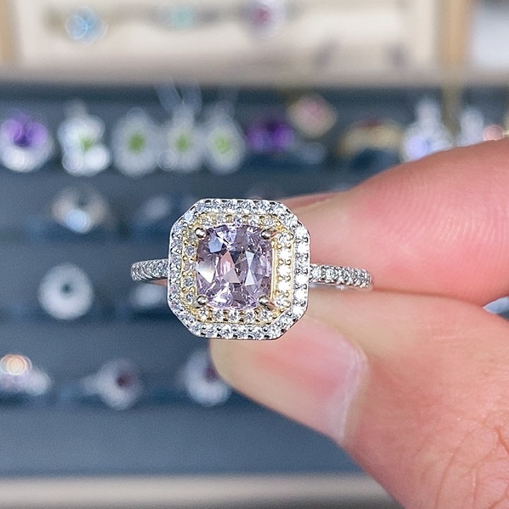 尖晶石戒指银S925镶嵌