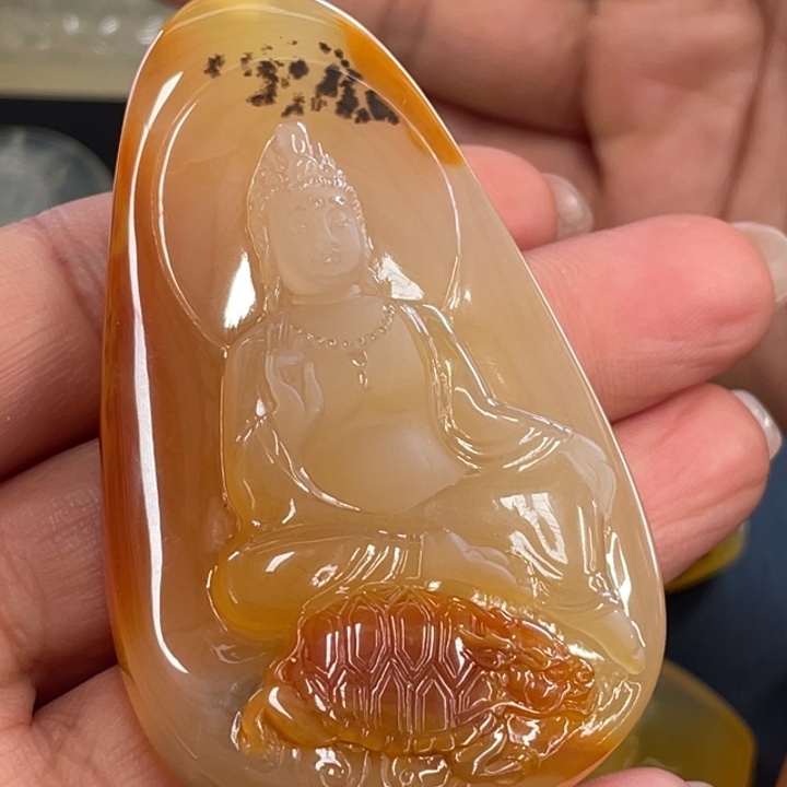 石英质玉（黄龙玉）挂件未镶嵌