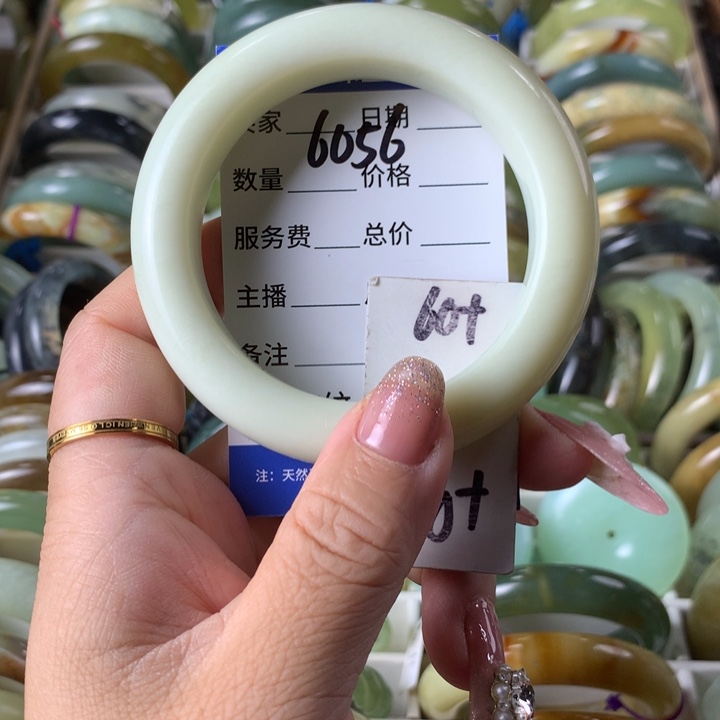 未镶嵌蛇纹石玉手镯6056
