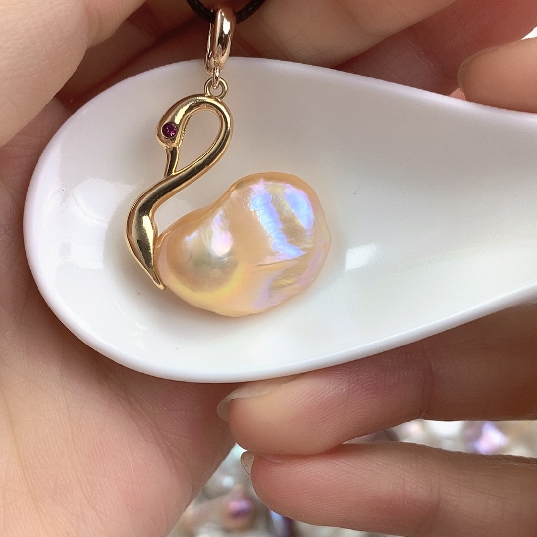 淡水珍珠银S925镶嵌颈饰