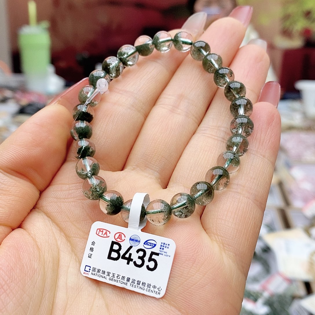 水晶手串未镶嵌来**期B435聚宝盆7m