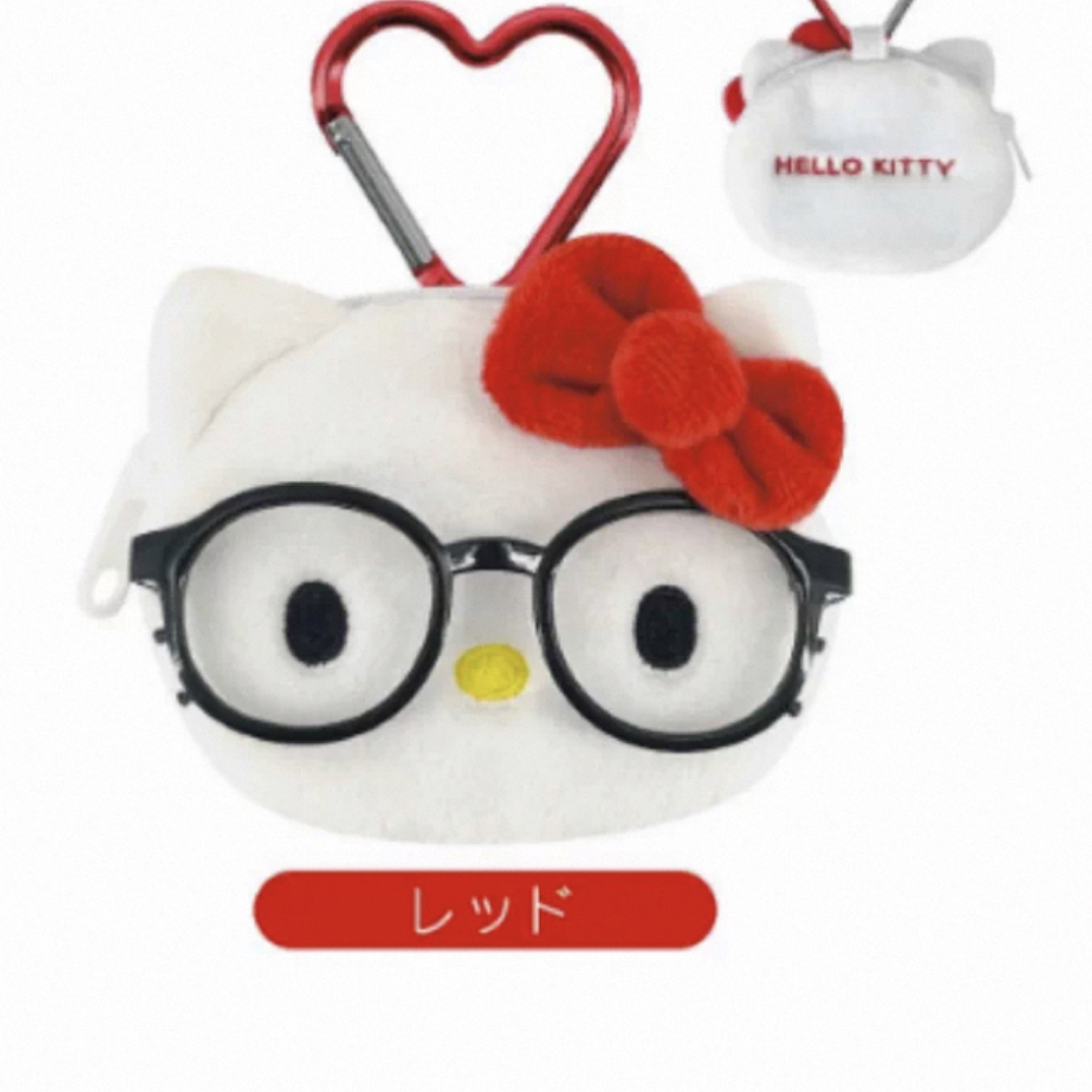 【大阪限定】Hello Kitty 戴眼镜红蝴蝶结Kitty头钥匙扣玩偶