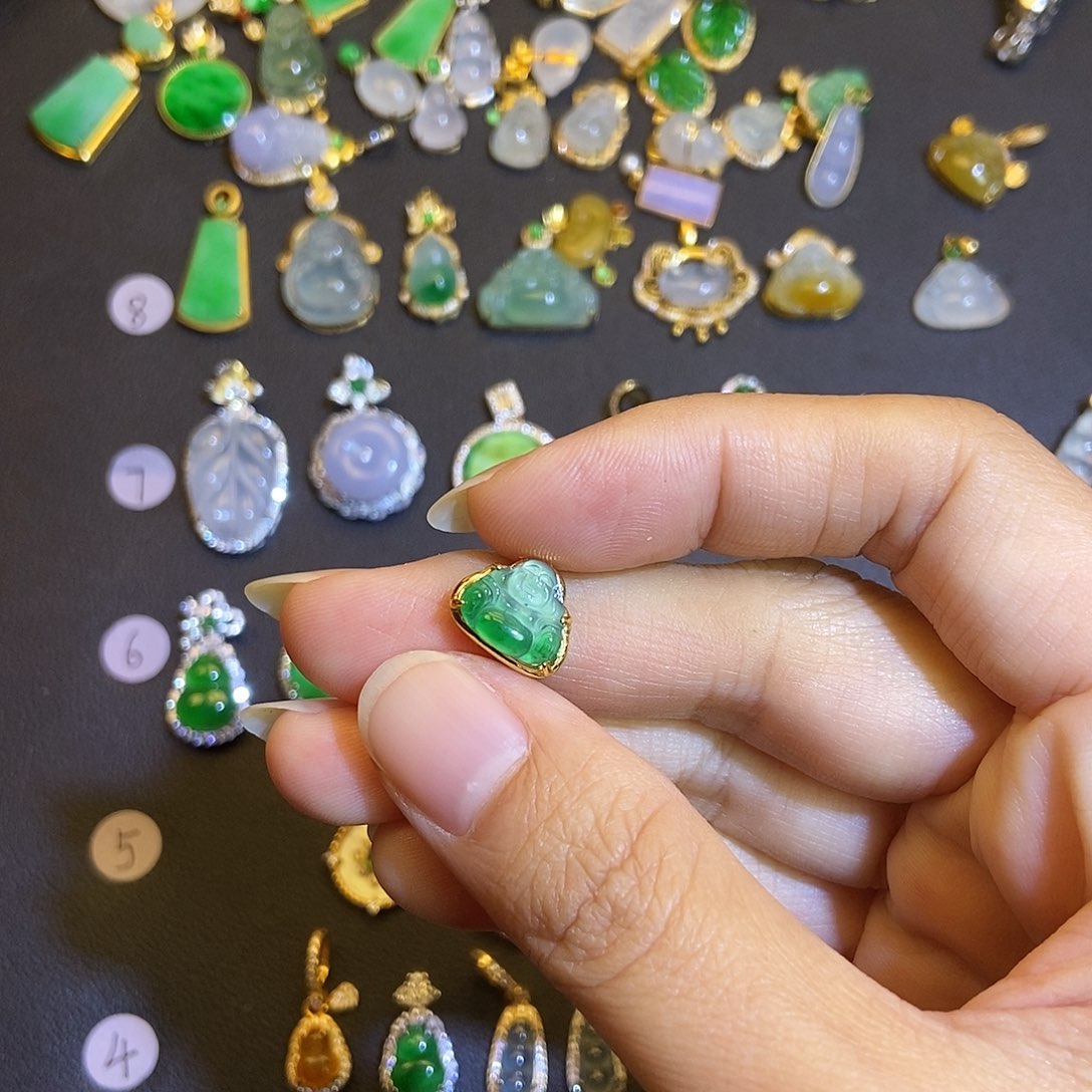 翡翠银S925镶嵌吊坠(不含链)