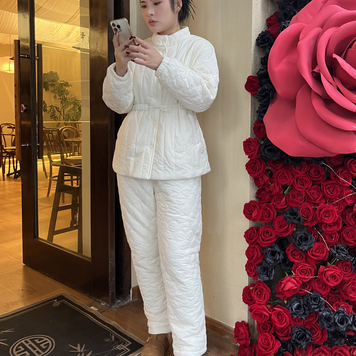 SL 立领腰绳款夹棉加绒外穿家居服套装21