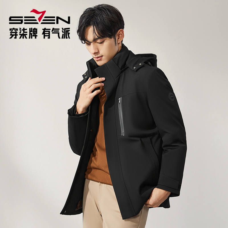 【可卸连帽】厚款2025商务保暖外套127E70650男款冬季加厚秋冬