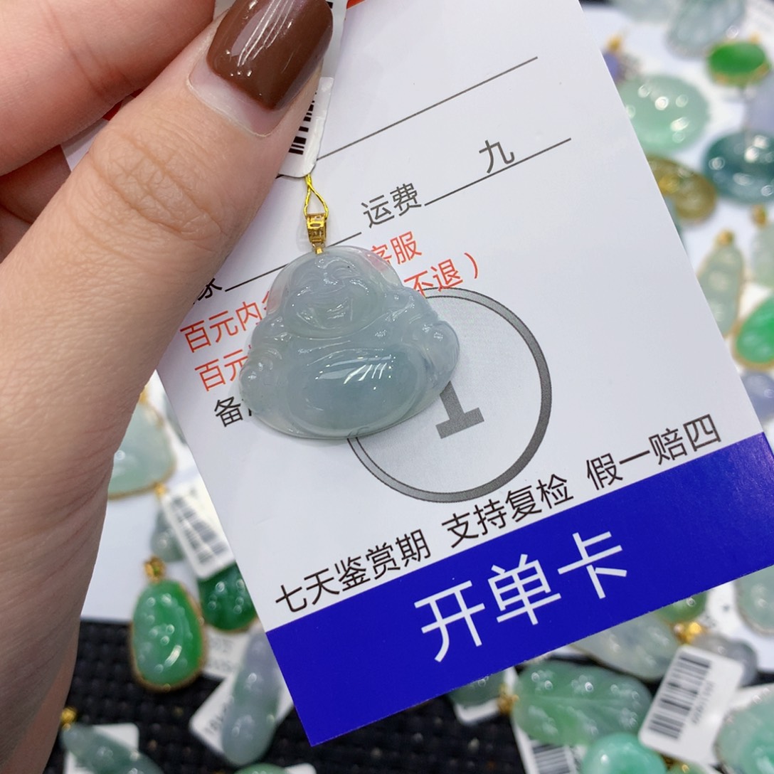 翡翠颈饰18K金镶嵌8888888