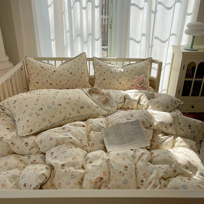 2025新款超柔四季床品全棉有氧双层纱超柔四季床品亲肤云感四件套