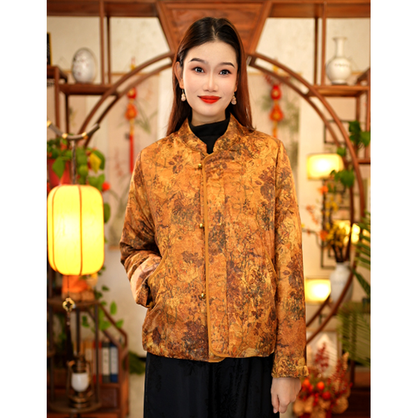 【董小姐】！高货福利！真丝提花香云纱蚕丝棉棉服外套女