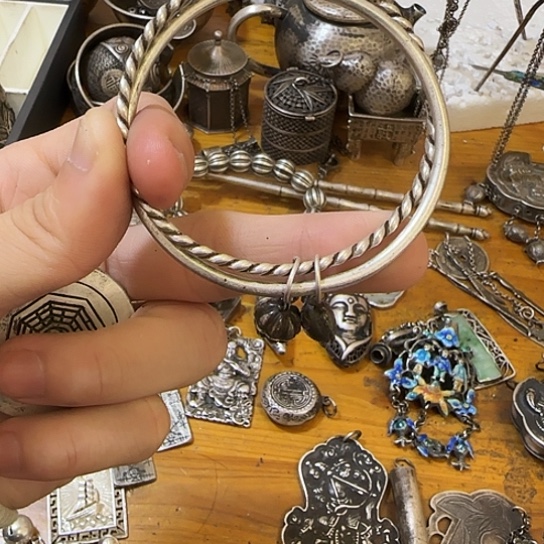 j***z足银木质足银手镯