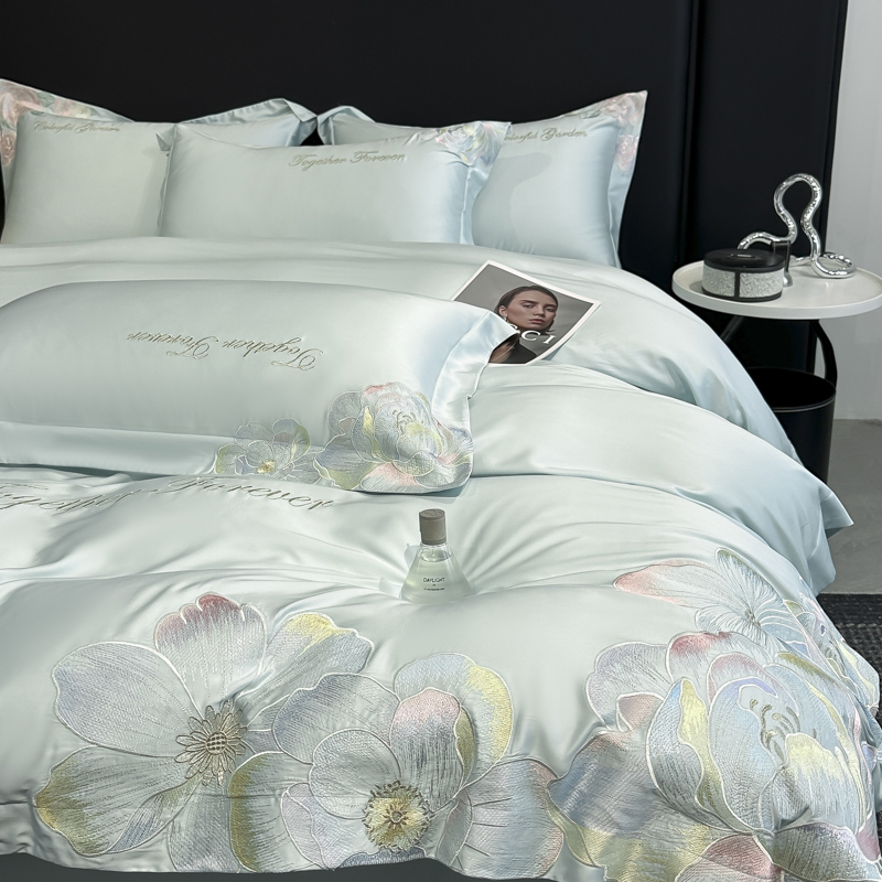 轻奢高档A类长绒棉全棉四件套纯棉花被套床单床笠床上用品