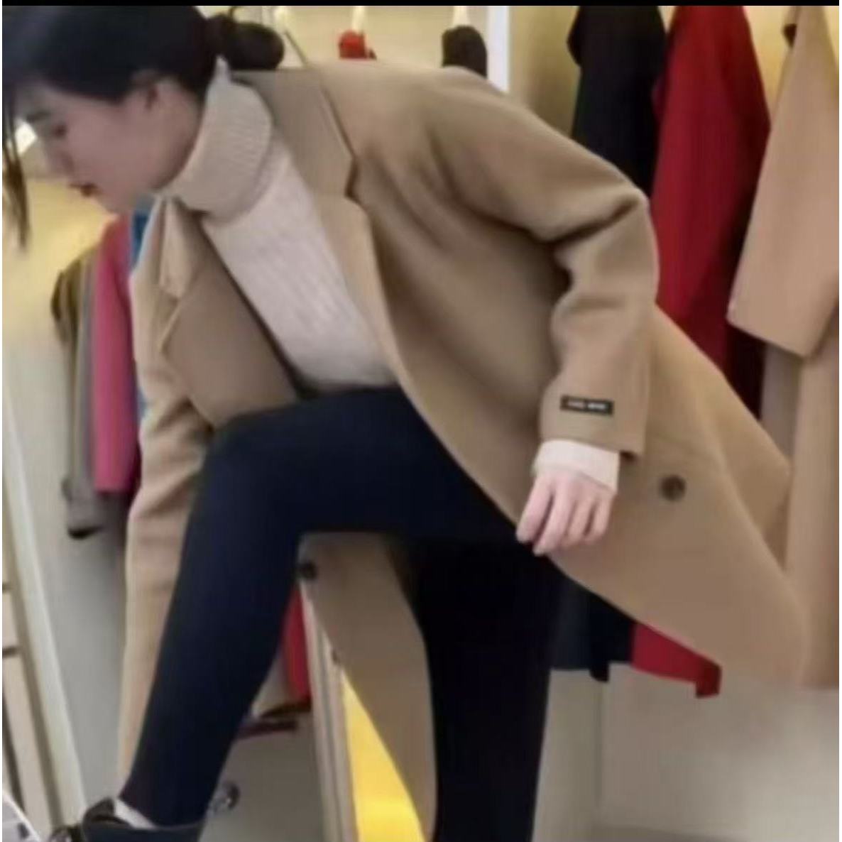 【运费补贴】双面毛呢外套秋冬小个子中长款大衣显瘦百搭高级感时尚