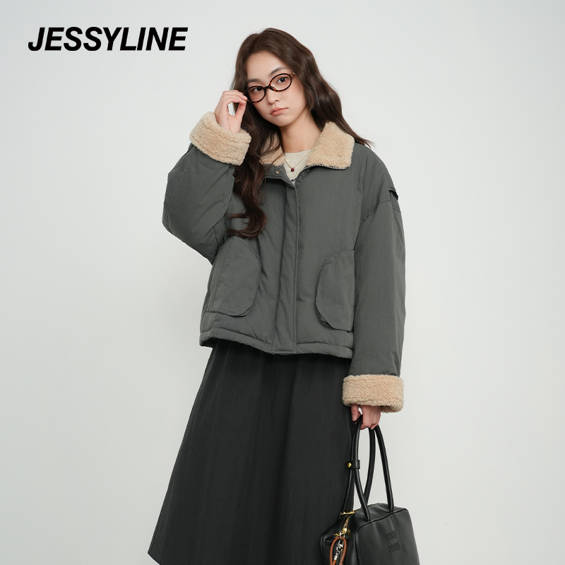 新国标90绒羽绒服杰茜莱灰色羽绒服女2025冬季新保暖 jessyline
