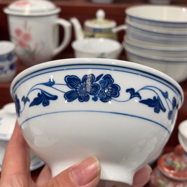 陶瓷醴陵釉下群力饭碗5寸