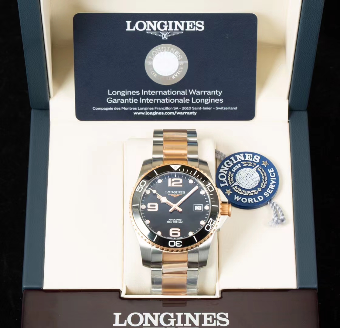 未使用 Longines/浪琴 浪琴康卡斯，间金黑