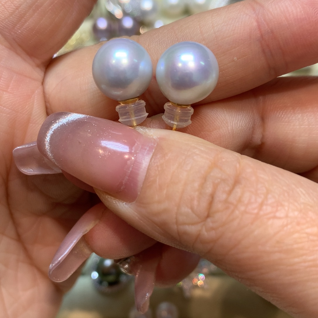 淡水珍珠耳饰银S925镶嵌