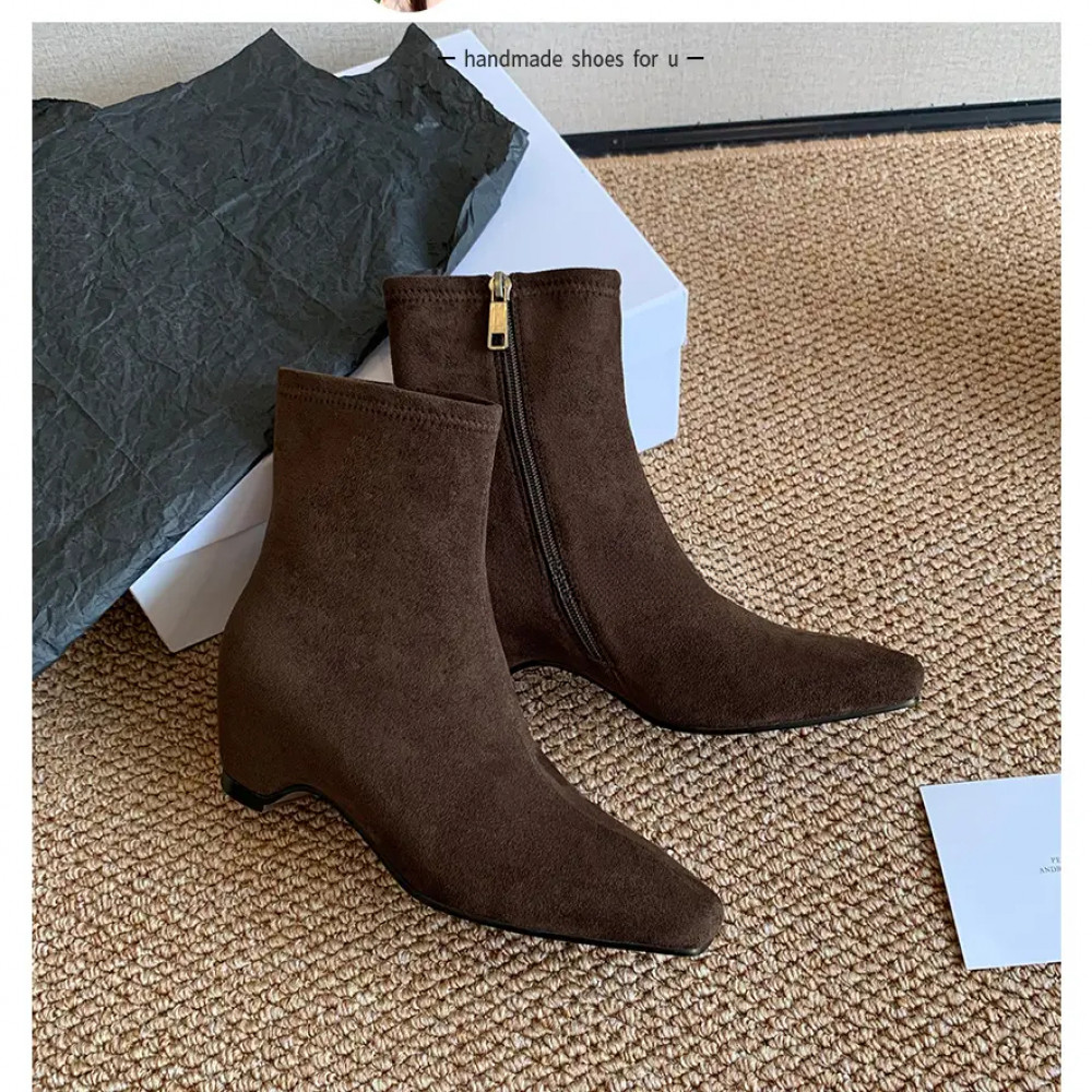 2025新款法式复古百搭瘦瘦靴极简精致气质韩系女靴 5CM/话梅