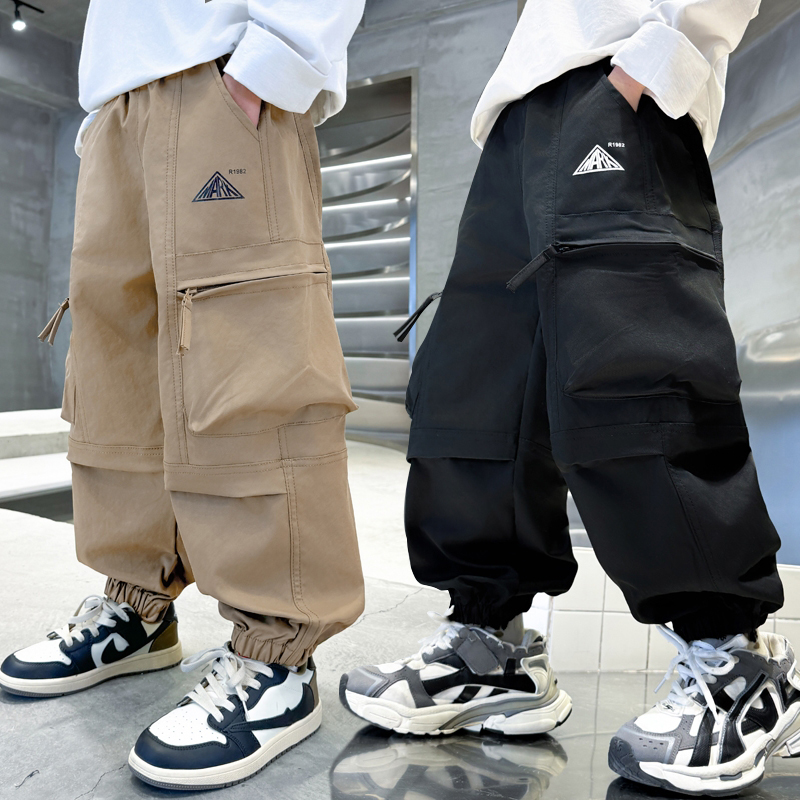 儿童工装裤男童裤子2025新款大童休闲裤春秋韩款男孩秋季洋气长裤