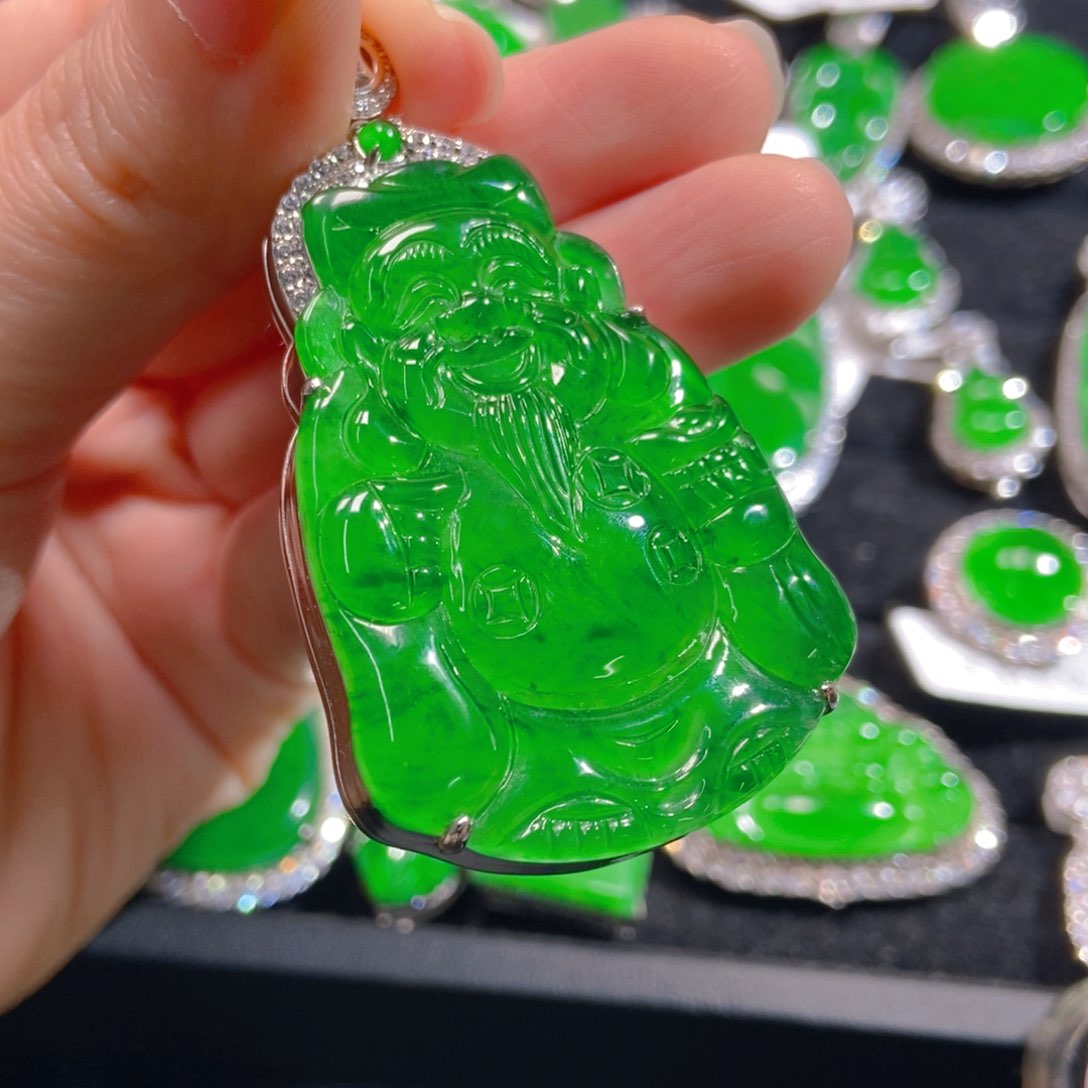 翡翠吊坠(不含链)银S925镶嵌