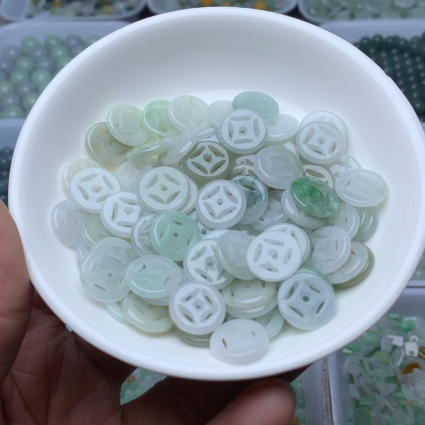 【闪购商品】未镶嵌翡翠手链卡13mm金钱扣20颗
