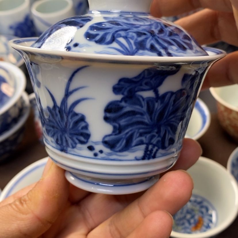 【闪购商品】景德镇青花瓷盖碗