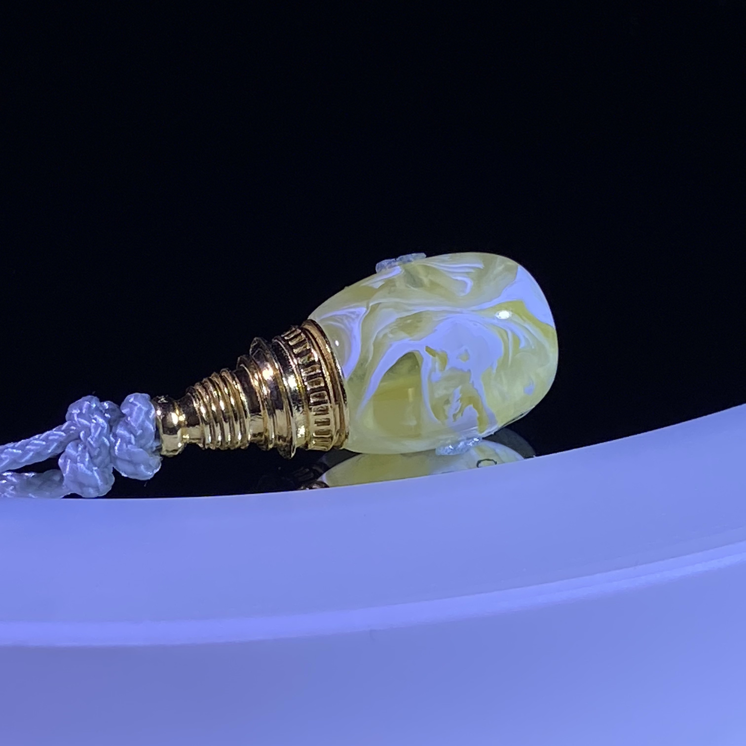 12mm金漆白透金拉丝18k蜜蜡三通 拉丝配串惊艳