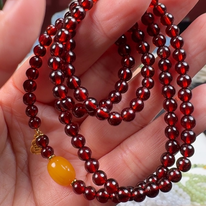 颈饰银S925镶嵌石榴石