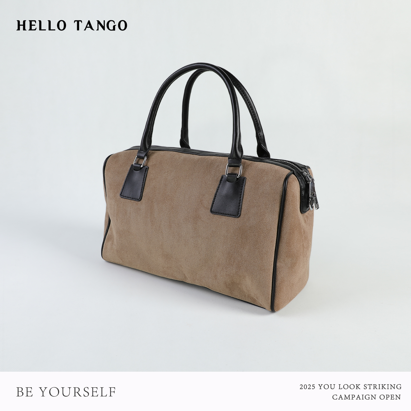 HELLOTANGO秋冬复古大容量通勤麂皮单肩斜挎包