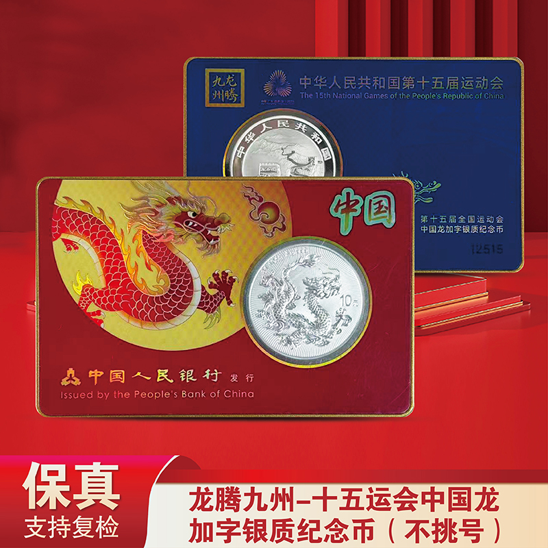 龙腾九州-十五运会中国龙加字银质纪念币（中国版）