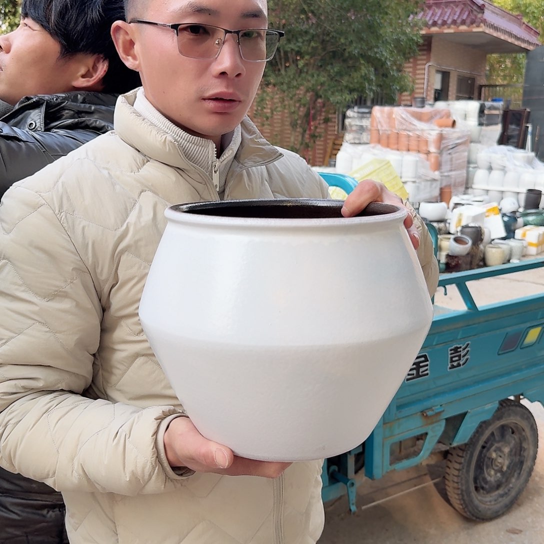 紫砂花盆口23高23（一个水上漂白