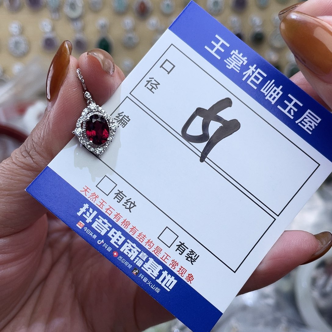 石榴石银S925镶嵌颈饰