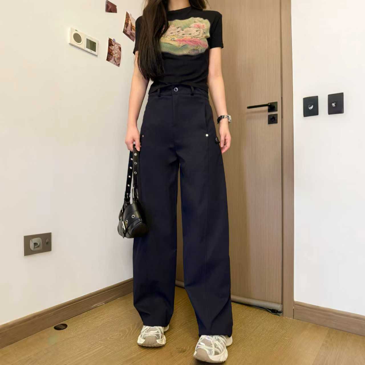【现货正品+运费险】美式休闲裤2025早秋新款柳丁设计感工装裤