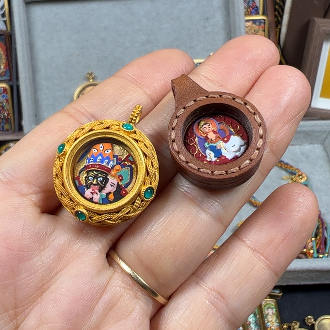 吊坠亚*前世加皮壳普贤两尊