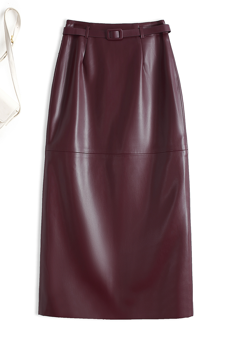 绵羊皮高腰半身裙网红海宁真皮女式包臀裙显瘦皮裙包臀裙女士冬季